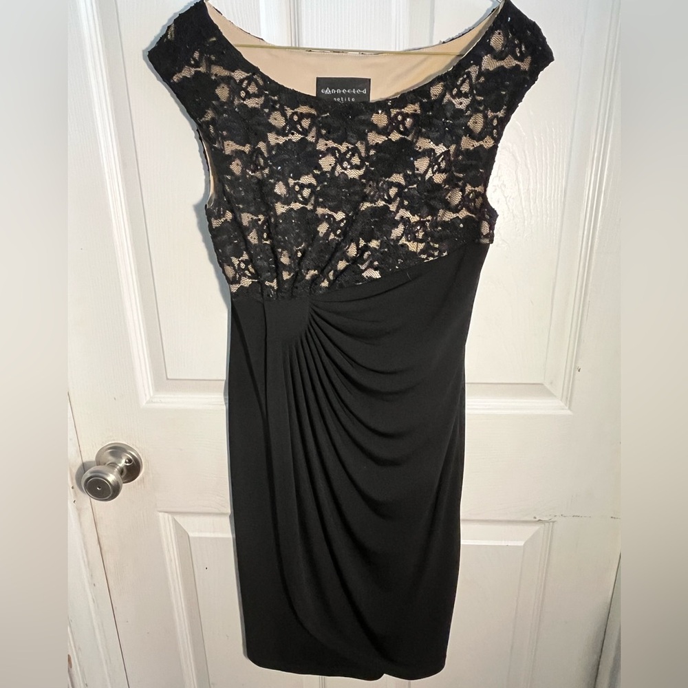 Connected Apparel Petite Black Holiday Party Dress Sz. 4P.